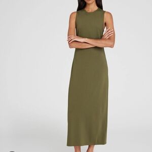 MOD REF Olive Green Sleeveless Sheath Maxi Dress | Outer Seams